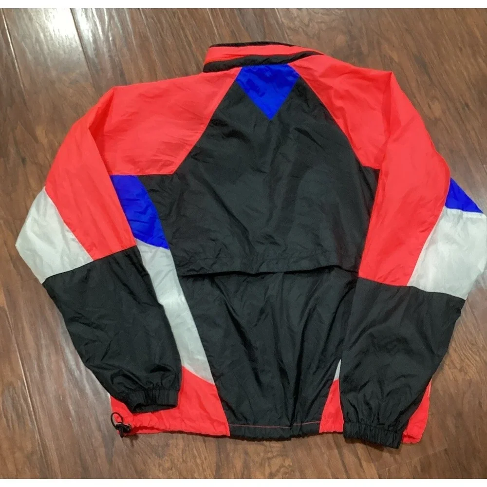 Vintage Nike Windbreaker Hoodie Jacket Size M Nylon Black  Pink Swoosh
